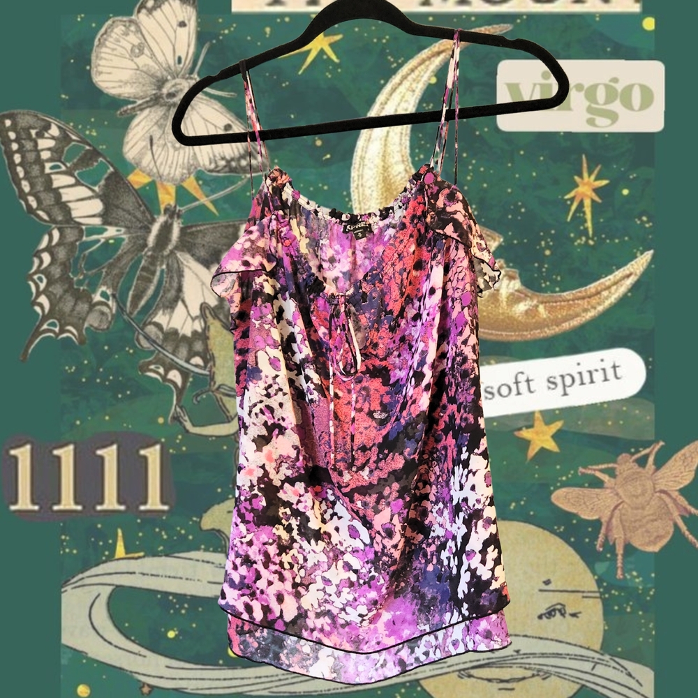 Express Pink and Purple Floral Camisole